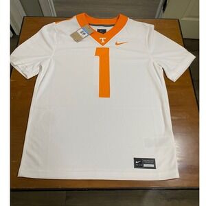 NWT Nike Football Jersey Mens Medium White Tennessee Volunteers Dri-FIT No. 1